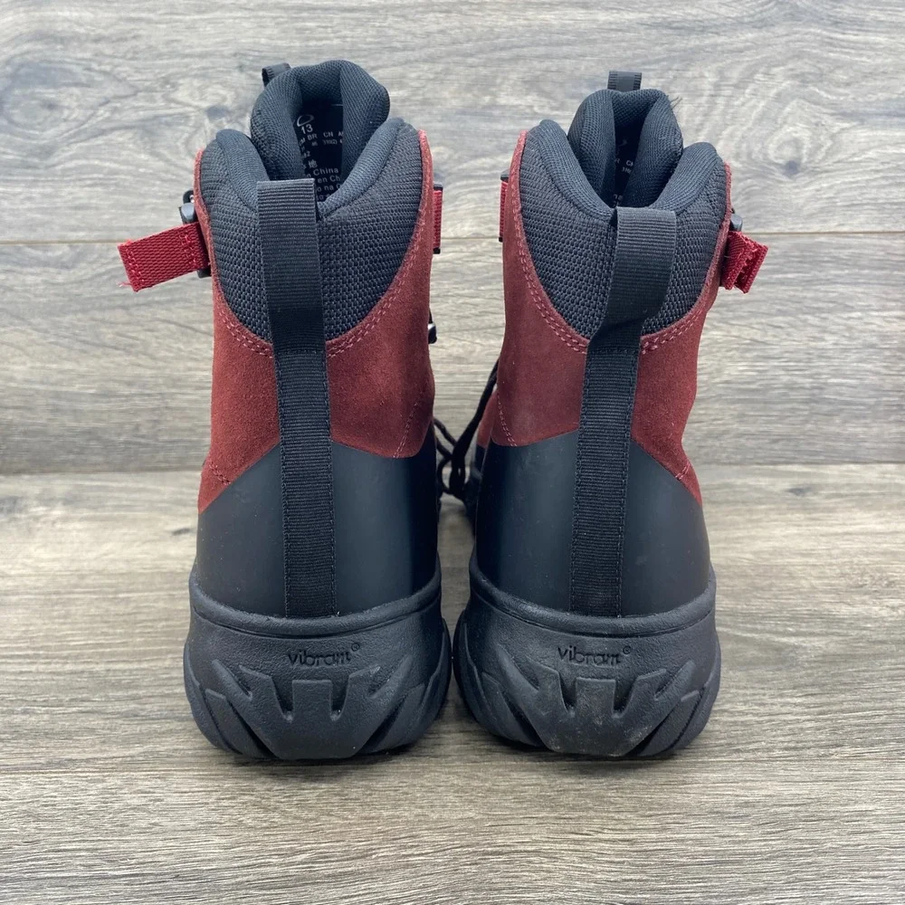 Oakley Meridian Terrain Hiking Boots Mens 13 Red Black Suede Vibram FOF100582